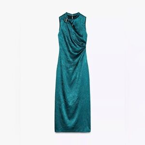 Zara Teal Green Sleeveless Dress